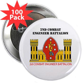 2CEB - M01 - 01 - 2nd Combat Engineer Battalion with Text - 2.25" Button (100 pack) - Click Image to Close